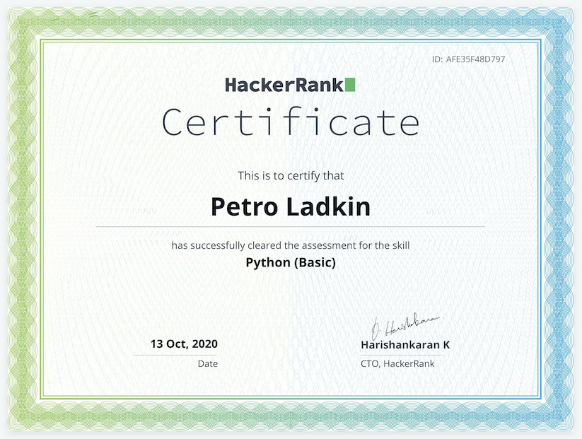 Python (Basic) Certificate